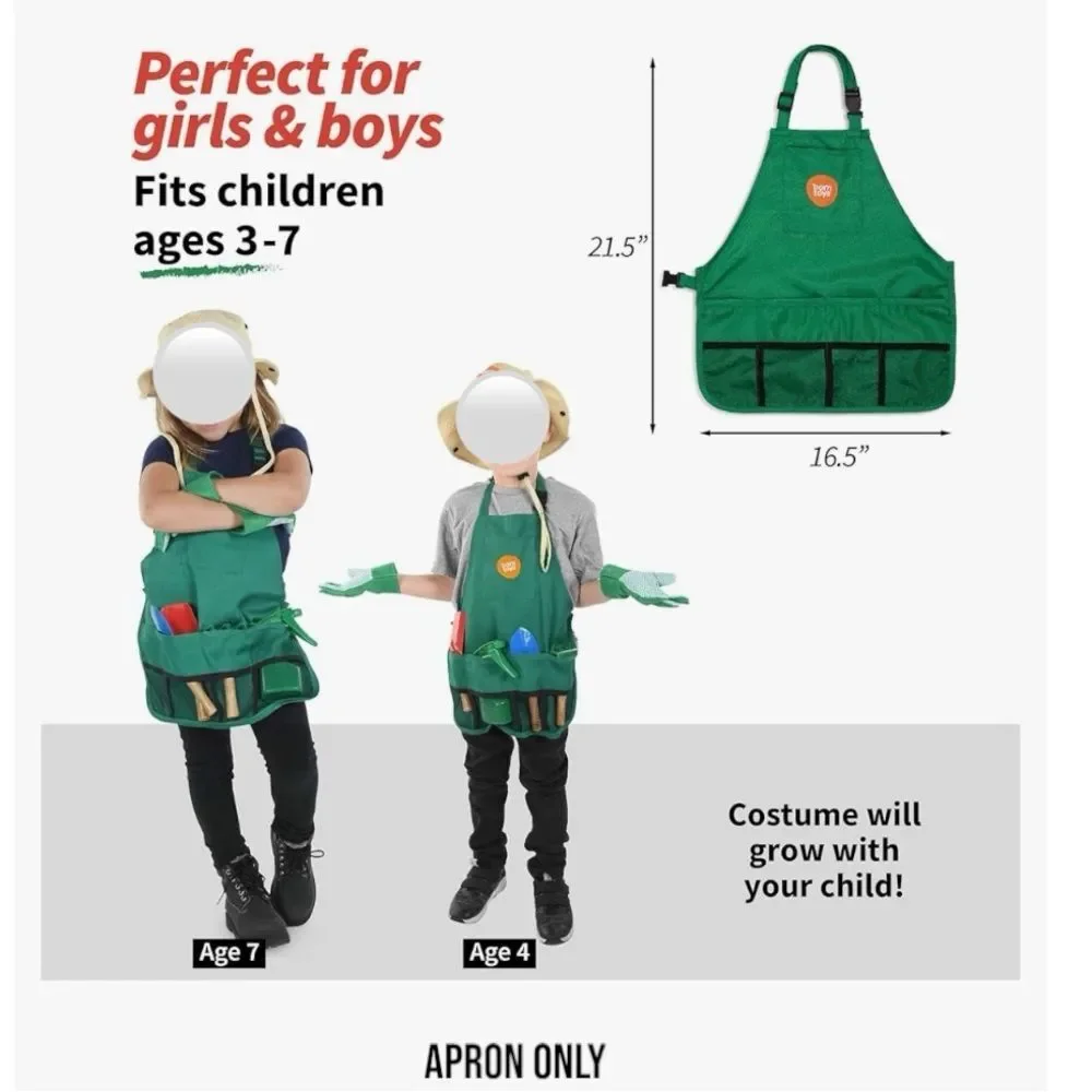 Bundle of Kids Costumes Gardener Apron and Explorer Learn Drama Play Early Years